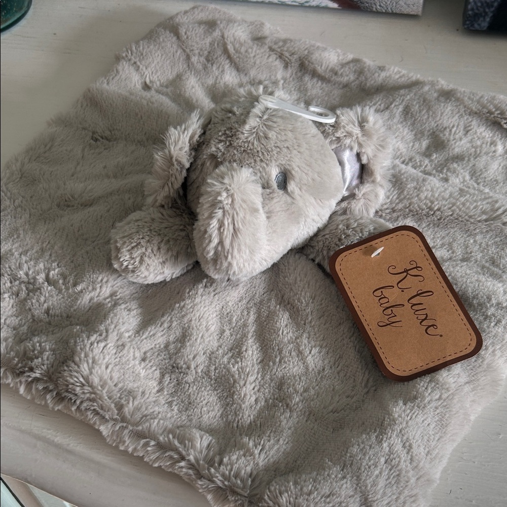 K Luxe Plush Elephant Baby Blanket
